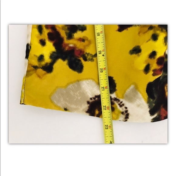 Kate Spade | Bette Silk Floral Top Womens XS Extra Small Yellow Bow Sleeve - Picture 11 of 12